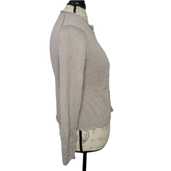 Eileen Fisher Petite gray silk blend knit cardigan - Picture 2 of 8